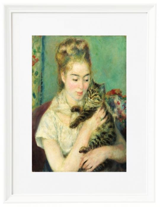 Frau mit Katze - 1875