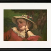 Frau mit Blumen auf ihrem Hut – 1857