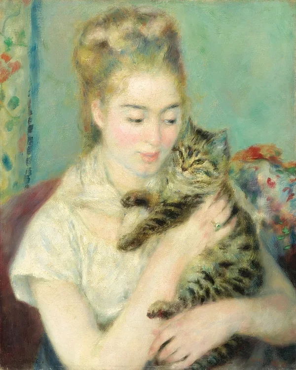 Frau mit Katze - 1875
