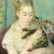 Frau mit Katze - 1875