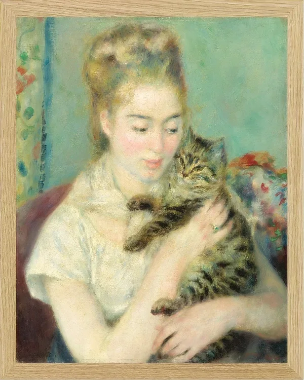 Frau mit Katze - 1875