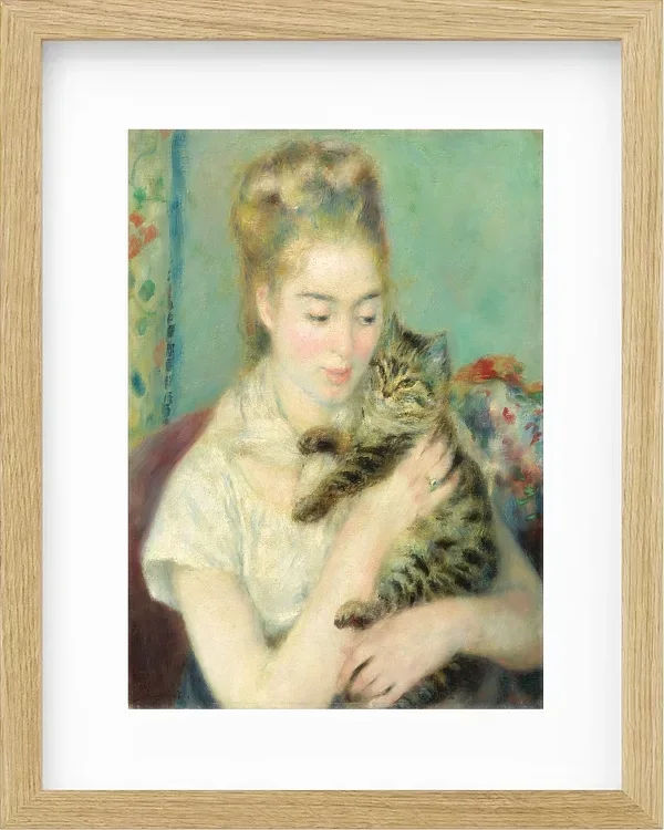 Frau mit Katze - 1875