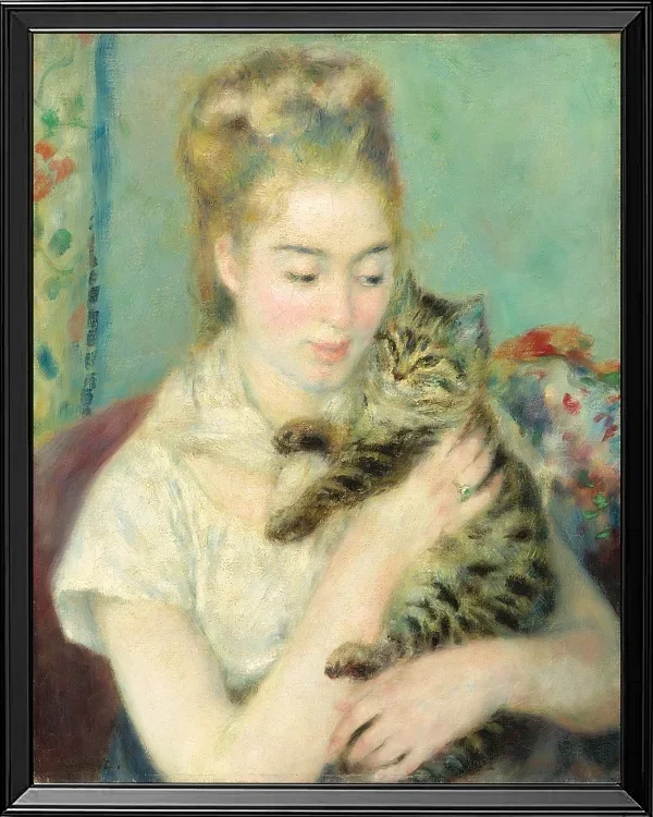Frau mit Katze - 1875