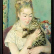 Frau mit Katze - 1875
