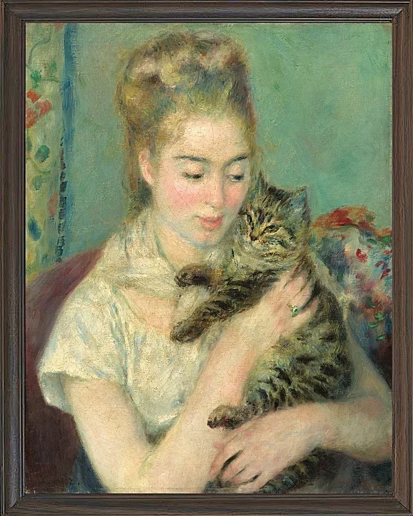 Frau mit Katze - 1875