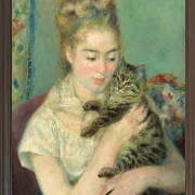Frau mit Katze - 1875