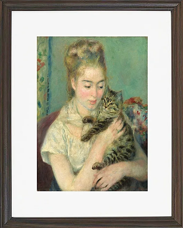 Frau mit Katze - 1875