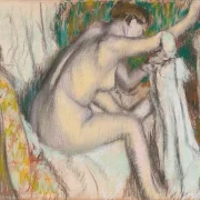 Frau trocknet ihren Arm - 1880