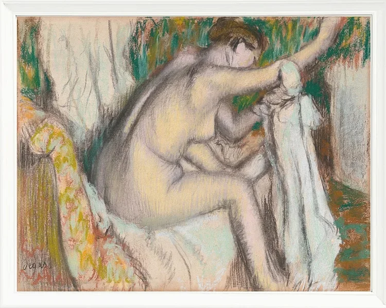 Frau trocknet ihren Arm - 1880