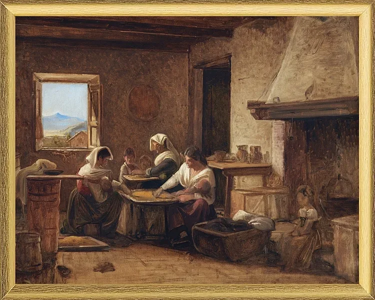Frauen arbeiten in der Küche eines Bauernhauses in der Nähe von Olevan – 1851
