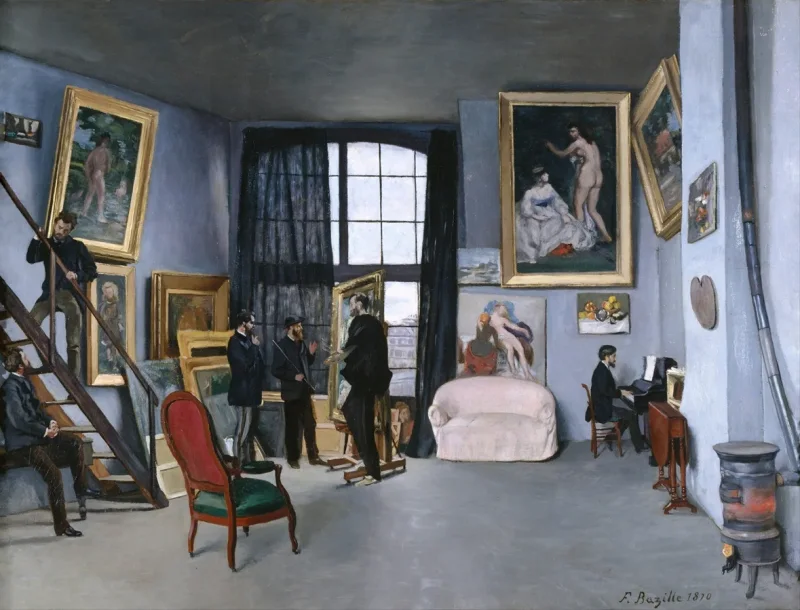 Frédéric Bazille - Bazilles Atelier 1870 | Giclée Kunstdruck gerahmt