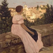 Frédéric Bazille - Das rosa Kleid 1867 | Giclée Kunstdruck gerahmt