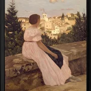Frédéric Bazille - Das rosa Kleid 1867 | Giclée Kunstdruck gerahmt