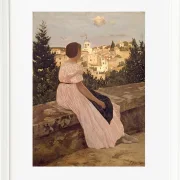 Frédéric Bazille - Das rosa Kleid 1867 | Giclée Kunstdruck gerahmt