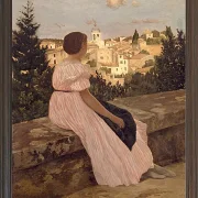 Frédéric Bazille - Das rosa Kleid 1867 | Giclée Kunstdruck gerahmt