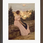 Frédéric Bazille - Das rosa Kleid 1867 | Giclée Kunstdruck gerahmt