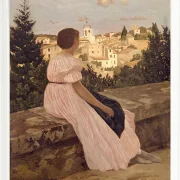 Frédéric Bazille - Das rosa Kleid 1867 | Giclée Kunstdruck gerahmt