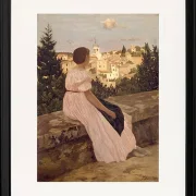 Frédéric Bazille - Das rosa Kleid 1867 | Giclée Kunstdruck gerahmt