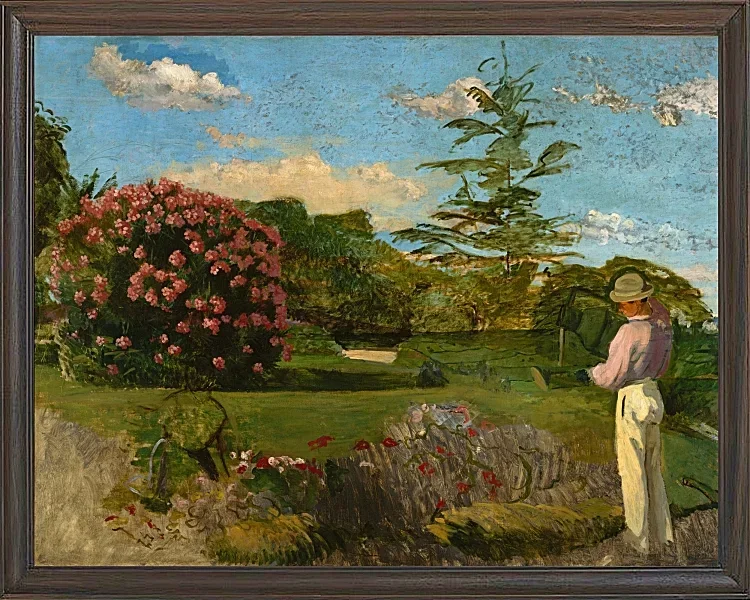 Frédéric Bazille - Der kleine Gärtner 1866 | Giclée Kunstdruck gerahmt