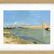 Frédéric Bazille - Die westlichen Stadtmauern von Aigues-Mortes 1867 | Giclée Kunstdruck gerahmt