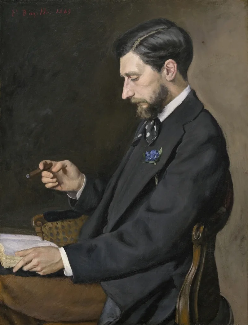 Frédéric Bazille - Edmond Maître 1869 | Giclée Kunstdruck gerahmt