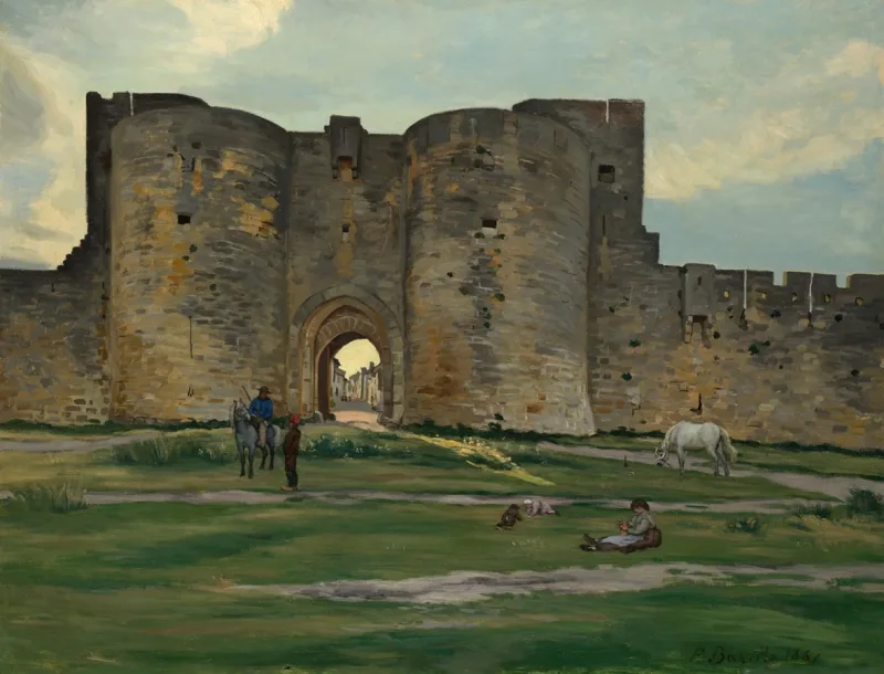 Frédéric Bazille - Königin Tor in Aigues-Mortes 1867 | Giclée Kunstdruck gerahmt