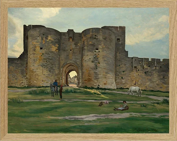 Frédéric Bazille - Königin Tor in Aigues-Mortes 1867 | Giclée Kunstdruck gerahmt
