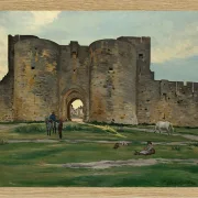 Frédéric Bazille - Königin Tor in Aigues-Mortes 1867 | Giclée Kunstdruck gerahmt