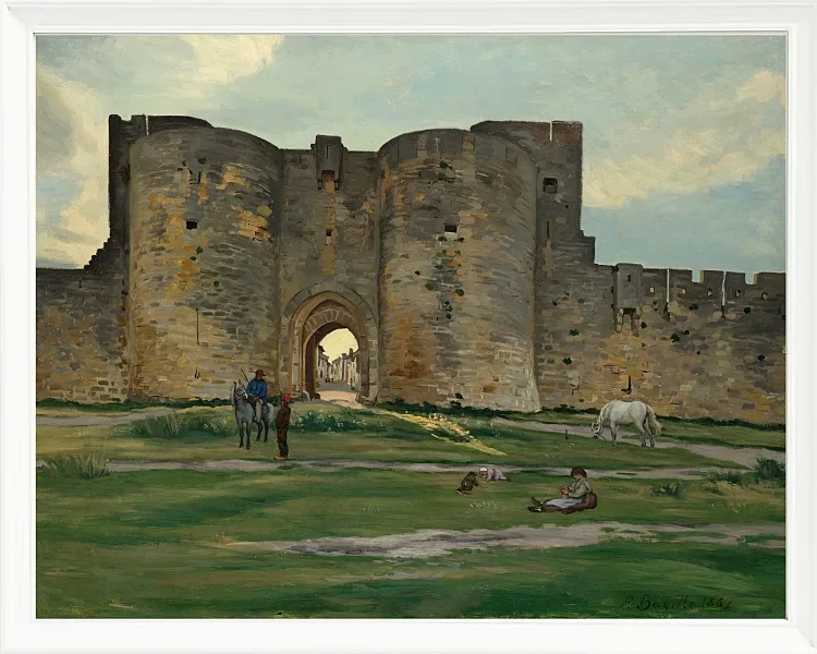 Frédéric Bazille - Königin Tor in Aigues-Mortes 1867 | Giclée Kunstdruck gerahmt