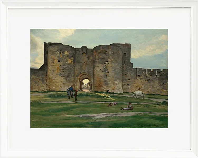 Frédéric Bazille - Königin Tor in Aigues-Mortes 1867 | Giclée Kunstdruck gerahmt