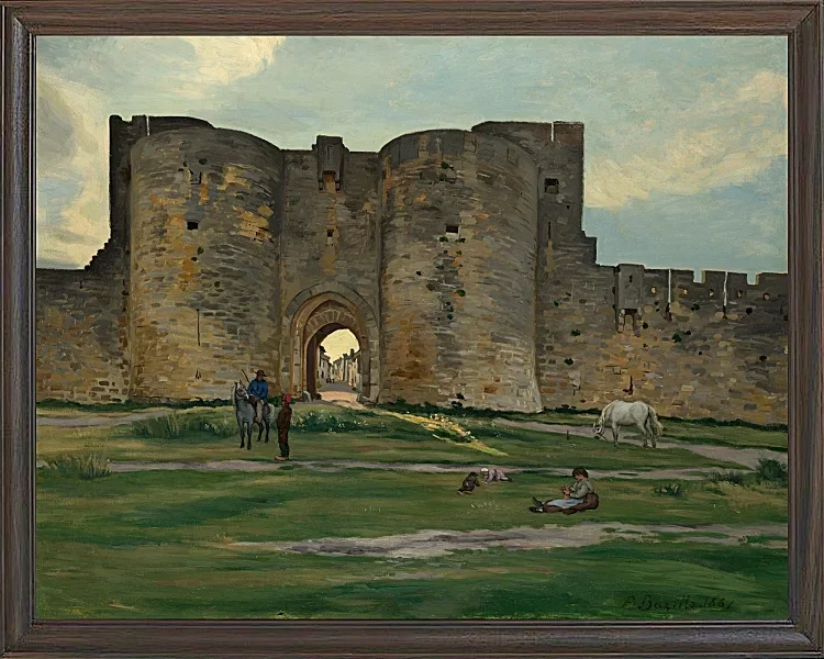 Frédéric Bazille - Königin Tor in Aigues-Mortes 1867 | Giclée Kunstdruck gerahmt