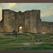 Frédéric Bazille - Königin Tor in Aigues-Mortes 1867 | Giclée Kunstdruck gerahmt