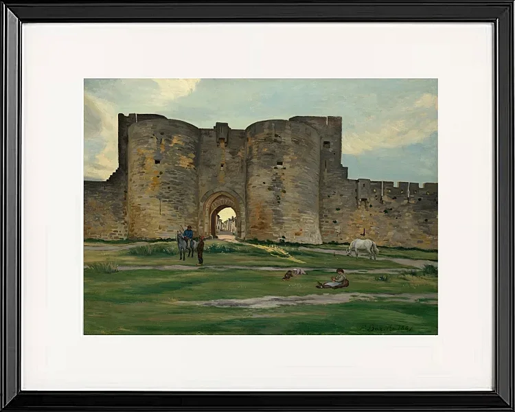 Frédéric Bazille - Königin Tor in Aigues-Mortes 1867 | Giclée Kunstdruck gerahmt
