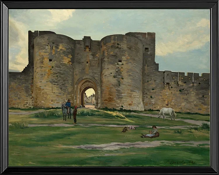 Frédéric Bazille - Königin Tor in Aigues-Mortes 1867 | Giclée Kunstdruck gerahmt