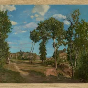 Frédéric Bazille - Landschaft am Fluss Lez 1870 | Giclée Kunstdruck gerahmt