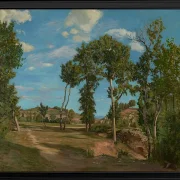 Frédéric Bazille - Landschaft am Fluss Lez 1870 | Giclée Kunstdruck gerahmt