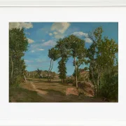Frédéric Bazille - Landschaft am Fluss Lez 1870 | Giclée Kunstdruck gerahmt