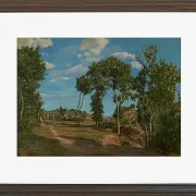 Frédéric Bazille - Landschaft am Fluss Lez 1870 | Giclée Kunstdruck gerahmt