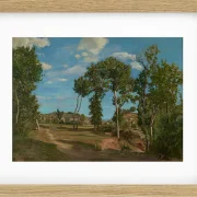 Frédéric Bazille - Landschaft am Fluss Lez 1870 | Giclée Kunstdruck gerahmt