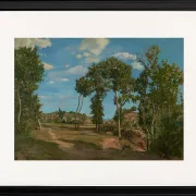 Frédéric Bazille - Landschaft am Fluss Lez 1870 | Giclée Kunstdruck gerahmt