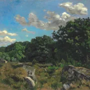 Frédéric Bazille - Landschaft bei Chailly 1865 | Giclée Kunstdruck gerahmt