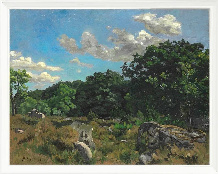 Frédéric Bazille - Landschaft bei Chailly 1865 | Giclée Kunstdruck gerahmt