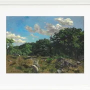 Frédéric Bazille - Landschaft bei Chailly 1865 | Giclée Kunstdruck gerahmt