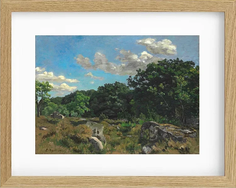 Frédéric Bazille - Landschaft bei Chailly 1865 | Giclée Kunstdruck gerahmt