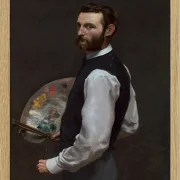 Frédéric Bazille - Selbstporträt 1865 | Giclée Kunstdruck gerahmt