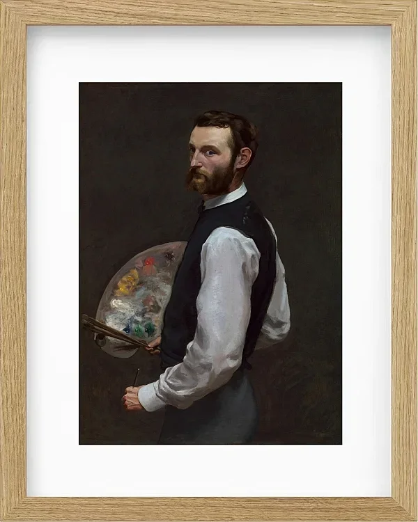 Frédéric Bazille - Selbstporträt 1865 | Giclée Kunstdruck gerahmt