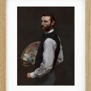 Frédéric Bazille - Selbstporträt 1865 | Giclée Kunstdruck gerahmt
