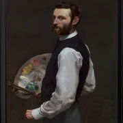 Frédéric Bazille - Selbstporträt 1865 | Giclée Kunstdruck gerahmt