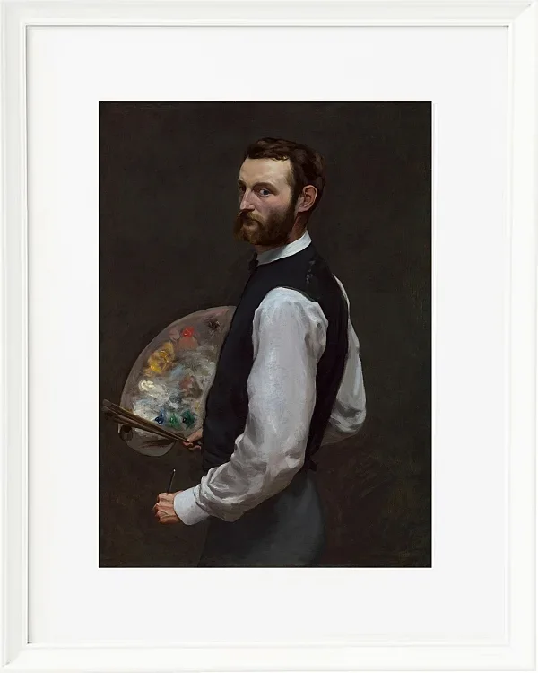 Frédéric Bazille - Selbstporträt 1865 | Giclée Kunstdruck gerahmt