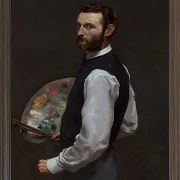 Frédéric Bazille - Selbstporträt 1865 | Giclée Kunstdruck gerahmt